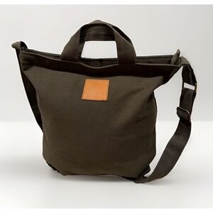 ECODUNIA‎ Amani Canvas Carry-All Crossbody Cotton Canvas Tote Bag Jungle Green